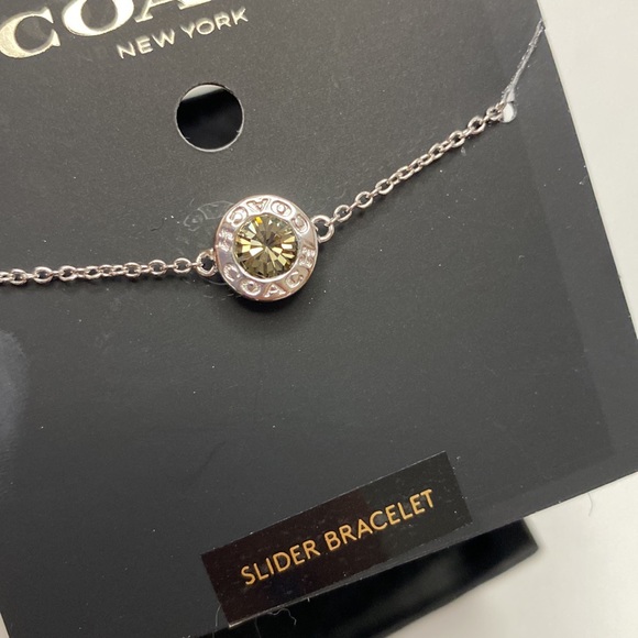 Coach slider bracelet silver tone with rhinestone NWT! - Picture 4 of 12
